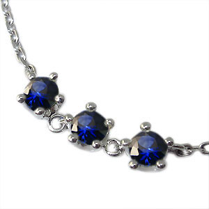 トリロジー・ネックレス・王冠・k10・サファイヤ・ネックレス