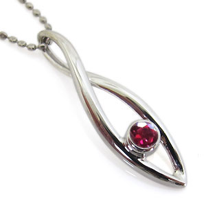 ネックレス・ルビー・10金・シンプル・一粒