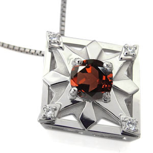プラチナ・ガーネット・ペンダント・メンズ・ネックレス・1月誕生石 父の日 2023