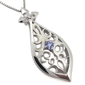 メンズ・ネックレス・一粒・タンザナイト・ペンダント・18金・12月誕生石 父の日 2023