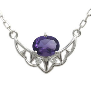 エンジェル・ネックレス・アメジスト・プラチナ・ペンダント