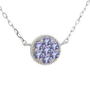 ネックレス・レディース・かわいい・誕生石・ミルグレイン・パヴェ・K10 プレゼント 母の日 2024