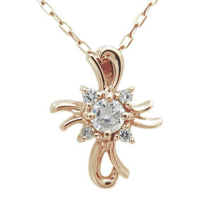 ダイヤモンド ネックレス クロス 10金 クロス ネックレス レディース 人気 プレゼント 母の日 2024