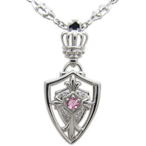 ピンクトルマリン ネックレス プラチナ クロス ネックレス