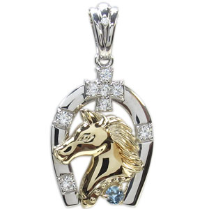 メンズ・馬蹄・ペンダント・ホースモチーフ・コンビ・ペガサス・ペンダントヘッド・馬・人気 父の日 2024