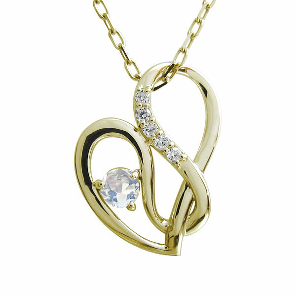 ロイヤルブルームーンストーン・ネックレス・18金・オープンハート・ネックレス・ペンダント