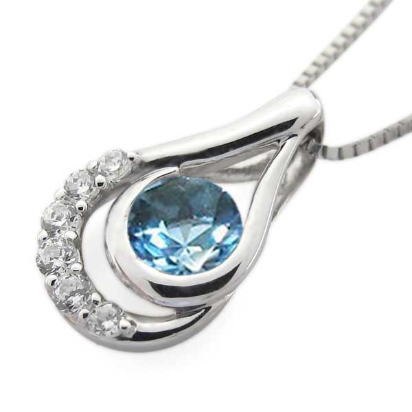 ブルートパーズ・雫・ネックレス・アンティーク・つゆ・涙型・k10