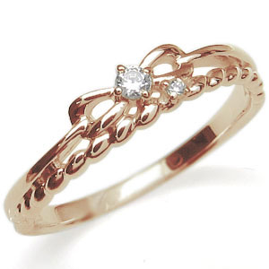 ダイヤモンドリボン指輪10kK10...