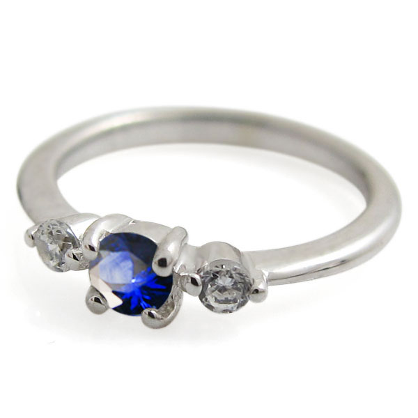 9月誕生石 サファイア ベビーリング 赤ちゃん 指輪 シルバー ネックレス アクセサリー