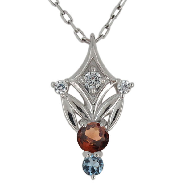 ガーネット・ネックレス・プラチナ・レディースペンダント・1月誕生石 プレゼント 母の日 2024