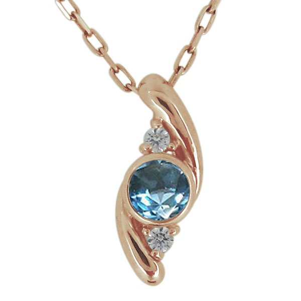 ブルートパーズ ネックレス レディース 18k 誕生石 11月18金 30代 40代 50代 シンプル 上品 ペンダント プレゼント 女性 母の日 2023