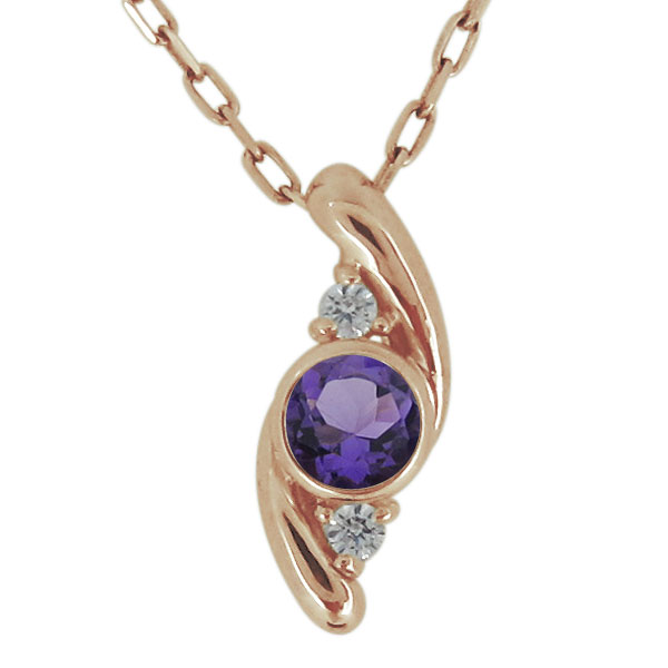 Amethyst - ネックレス レディース 18金 30代 40代 50代 アメジスト シンプル 上品 ペンダント プレゼント 母の日 2023