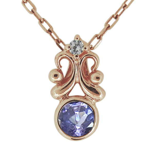 Tanzanite - ネックレス レディース 18金 ピンクゴールド 30代 40代 50代 上品 ペンダント プレゼント 母の日 2023