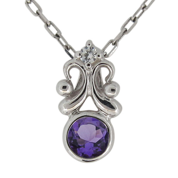 Amethyst - レディース ネックレス アメジスト 2月誕生石 シルバー 安い アンティーク ペンダント プレゼント 母の日 2026