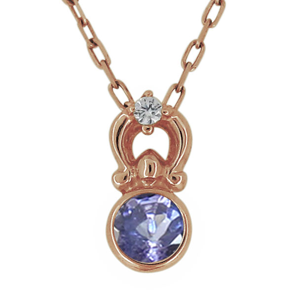 Tanzanite - ネックレス レディース 18金 K18 ピンクゴールド タンザナイト シンプル 上品 ペンダント プレゼント 母の日 2023