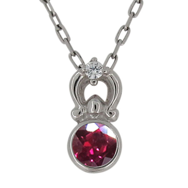 ネックレスシルバールビー7月誕生石...