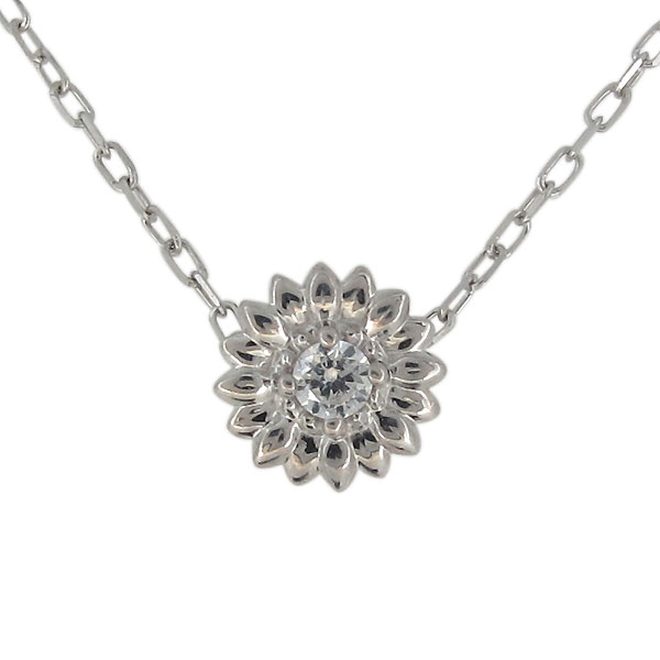 一粒 ネックレス レディース シルバー 花 ひまわり キュービックジルコニア ペンダント プレゼント 母の日 2024(4)