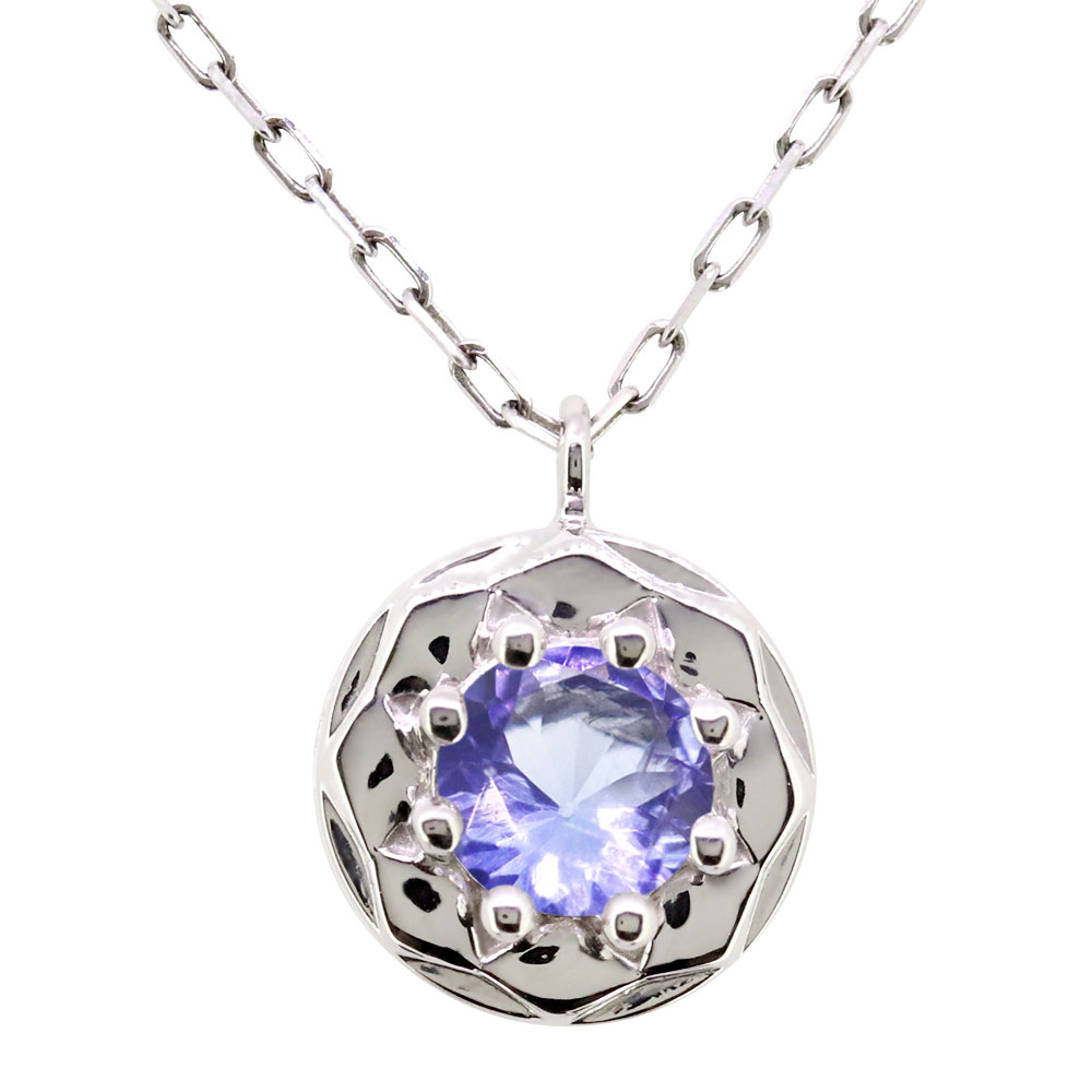 ネックレス 一粒 レディース タンザナイト 誕生石 12月 ペンダント シルバー925 一粒