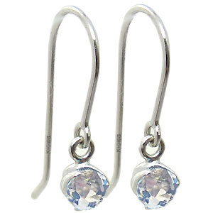 k18・ピアス・シンプル・一粒・ロイヤルブルームーンストーン