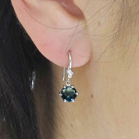 K18・ロンドンブルートパーズ・ピアス・一粒・フックピアス・シンプル