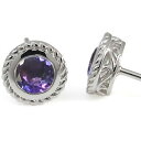 ピアス・アメジスト・唐草・一粒・K18・シンプル・ピアス