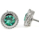 ピアス・エメラルド・唐草・一粒・K18・シンプル・ピアス
