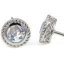ピアス・ロイヤルブルームーンストーン・唐草・一粒・K18・シンプル・ピアス