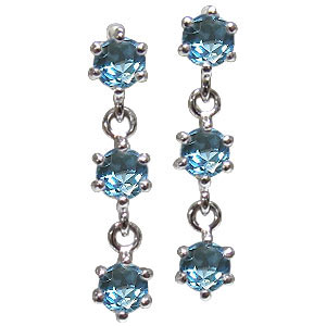 トリロジーピアス・ブルートパーズ・ピアス・k18・ピアス