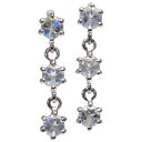 トリロジーピアス・ロイヤルブルームーンストーン・ピアス・k18・ピアス