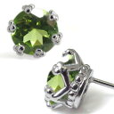 王冠・ペリドット・K18・一粒・ピアス