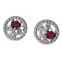 ミル打ち・一粒・ルビー・ピアス・K10(4)