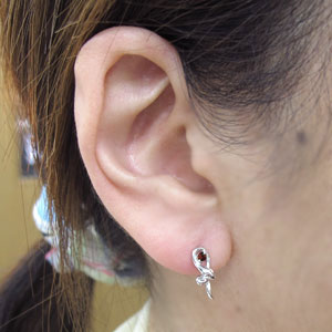 ガーネット 蛇 へび ピアス スネーク 10金 ピアス