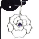 アメジスト・ピアス・フラワー・薔薇・プラチナ・ピアス(4)
