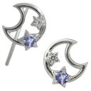 星 タンザナイト 月 ピアス 無くさない プラチナ ピアス
