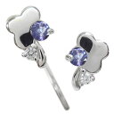 プラチナ・タンザナイト・ピアス・クローバー・ピアス
