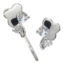 プラチナ・ロイヤルブルームーンストーン・ピアス・クローバー・ピアス