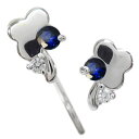 プラチナ・サファイア・ピアス・クローバー・ピアス