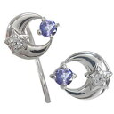星・タンザナイト・月・ピアス・無くさない・プラチナ・ピアス