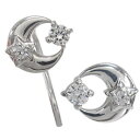 星・ダイヤモンド・月・ピアス・無くさない・プラチナ・ピアス