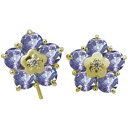タンザナイト メンズピアス 花 フラワー メンズピアス キャッチ不要 フックピアス 10金 父の日 2024