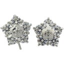 1.0ct 天然ダイヤモンド プラチナ メンズピアス フラワー フックピアス 外れにくい キャッチ不要 父の日 2024