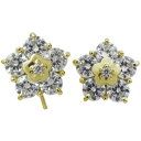 ダイヤモンド メンズピアス 花 フラワー メンズピアス 1.0ct キャッチ不要 フックピアス 10金 父の日 2024