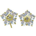 ロイヤルブルームーンストーン メンズピアス 花 フラワー メンズピアス キャッチ不要 フックピアス 10金 父の日 2024