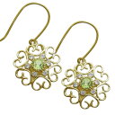 ペリドット ピアス ハート フックピアス 花モチーフ 10金 ピアス(4)