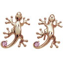 ヤモリピアス ピンクトルマリン メンズピアス 外れにくい メンズピアス K18 父の日 2024