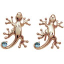 ヤモリピアス ブルートパーズ メンズピアス 外れにくい メンズピアス K18 父の日 2024