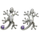 アメジスト ヤモリ メンズピアス 無くしにくい メンズピアス フックピアス 父の日 2024