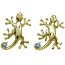 アクアマリンサンタマリア メンズピアス ヤモリ ジュエリー 10金 守宮 フックピアス 父の日 2024