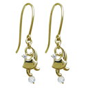 キャット・ピアス・猫ピアス・ロイヤルブルームーンストーン・フックピアス・18金