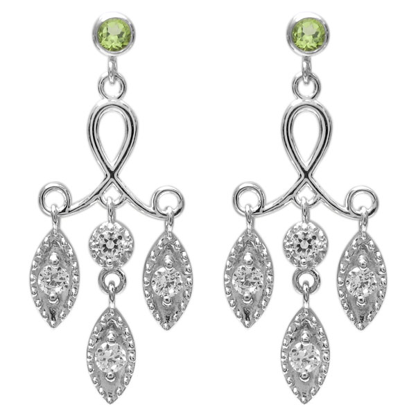 プラチナピアス シャンデリアピアス ペリドットピアス